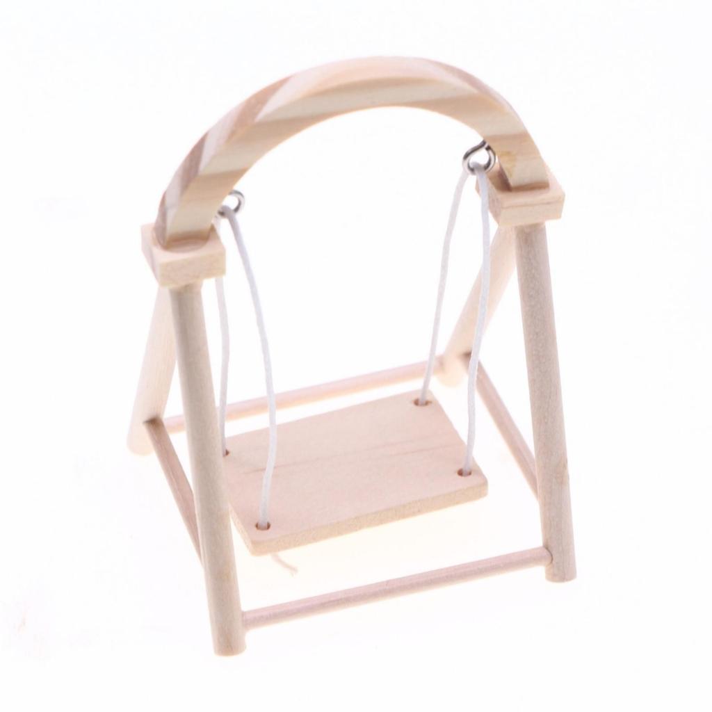 Freestanding Wooden Miniature Swing with A-Shaped Collectible Model