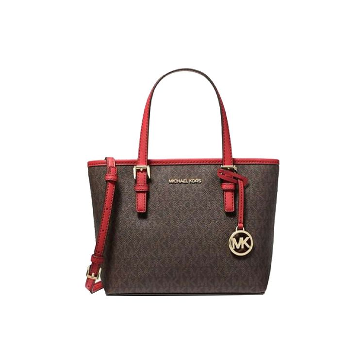 

Michael Kors Mk Jet Set Logo Leather Tote Bag Women Tote Bags Dark-Brown Fire-Red 35T9GTVT0B-FLAME Basic Set (Bag+Dust Bag)