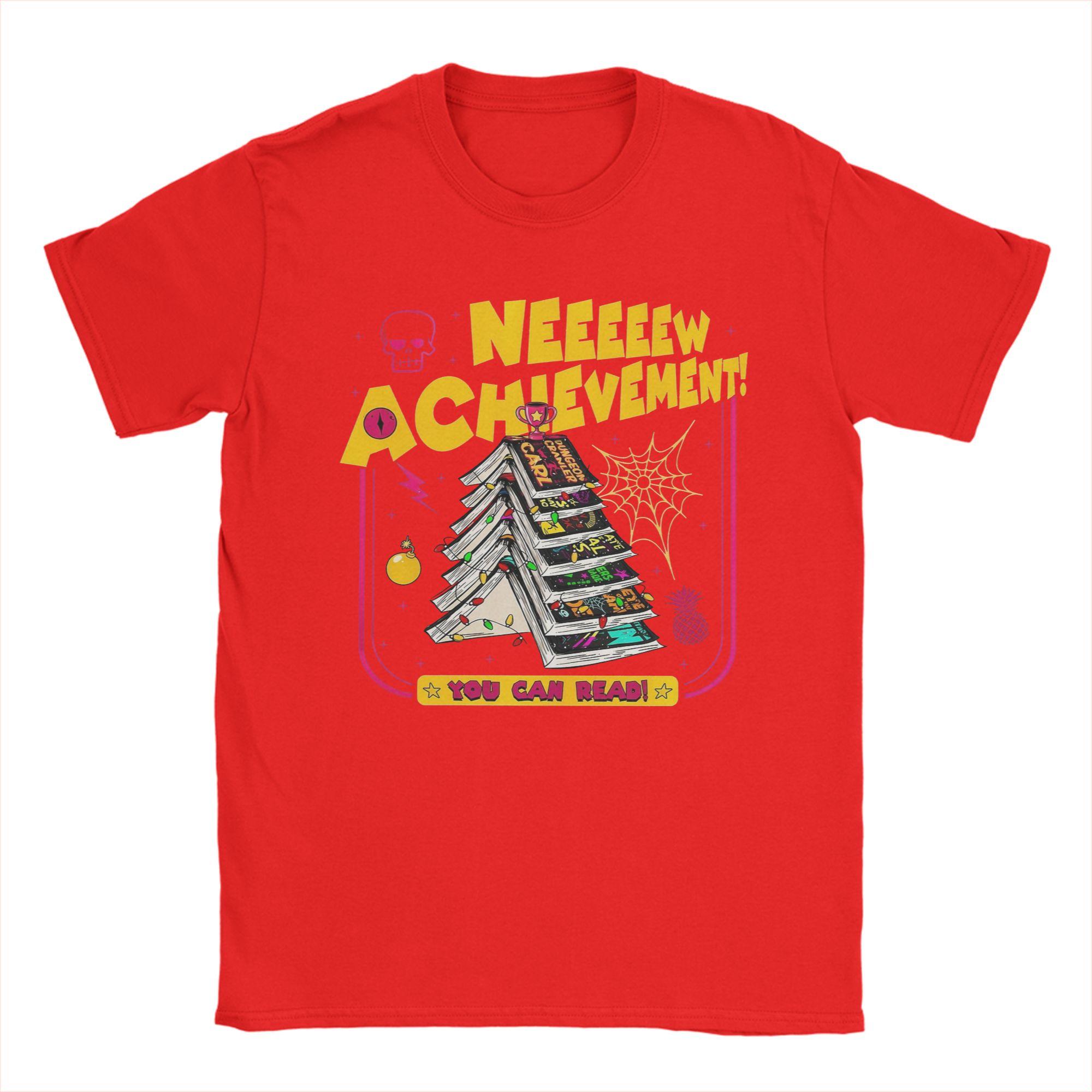 New Achievement Dungeon Crawler Carl T Shirts Men 100 Cotton TShirts O Neck Tee Shirt Short Sleeve Clothing New Arrival S