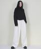 Deumakeu Wide-Fit Corduroy One-Pleat Elastic Pants White