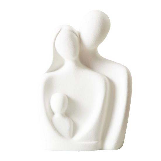 Ceramic Couple Statue Hugging Kissing Lover Figurine for TV Stand Shelf Decor Romantic Couple Heart Sculpture for Wedding Anniversary Gift