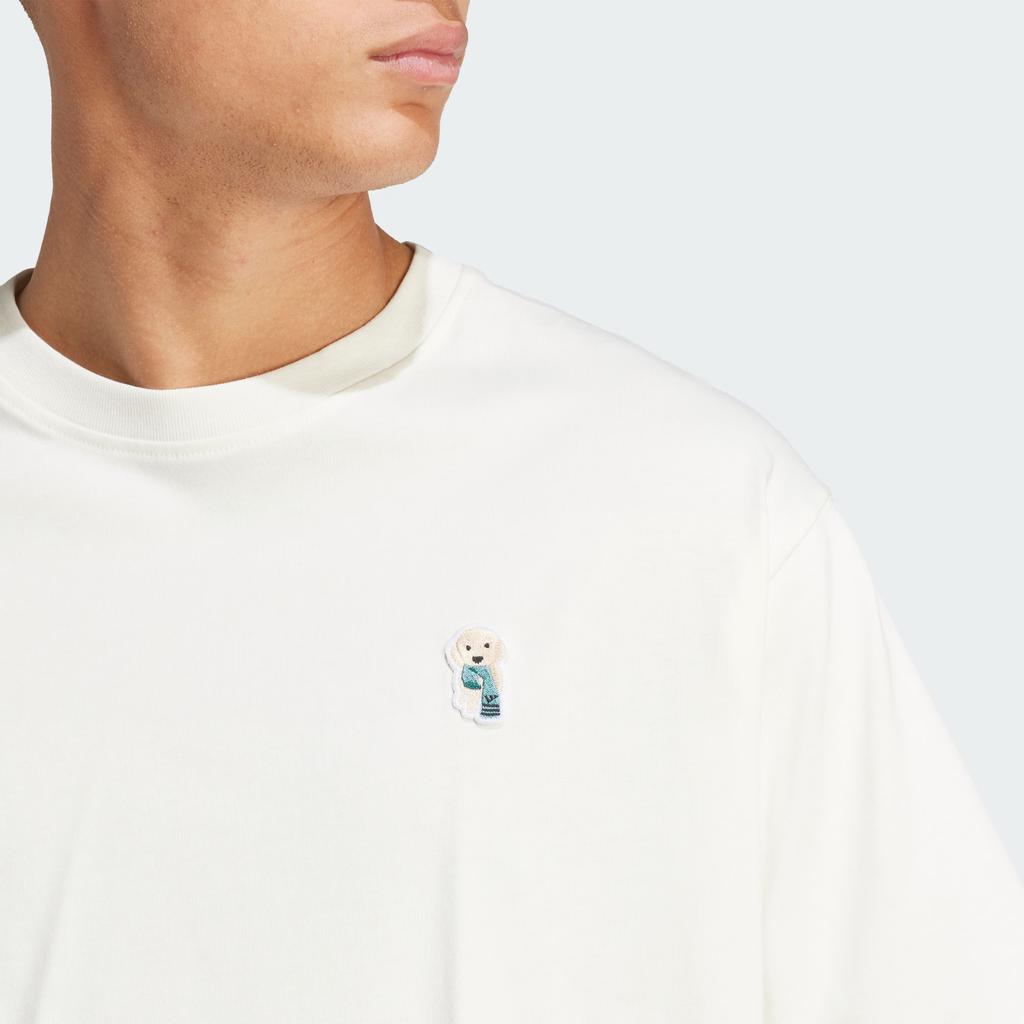 Adidas Ss25 Dog Sock Patch Graphic T-Shirt Men Tops Han-Jade-White JL9240