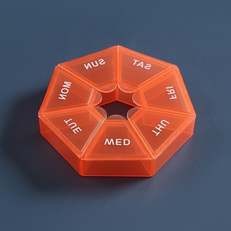 1pc Carry-On Portable One Week Large Capacity Pill Box Dustproof Dispenser Seven Days A Week Transparent Pill Organizers
