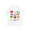 ZAZOMDE Unisex Streetwear Oversized Tshirt Graffiti Cartoon Animal Faces Graphic Cotton Short Sleeve Tops Youth Hip Hop Daily Tees