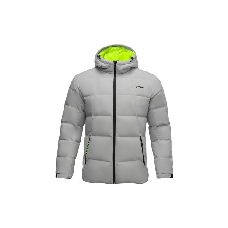 Li Ning Down Jackets Men s Gray Hooded Moderate Other AYMQ055-8 XXXL