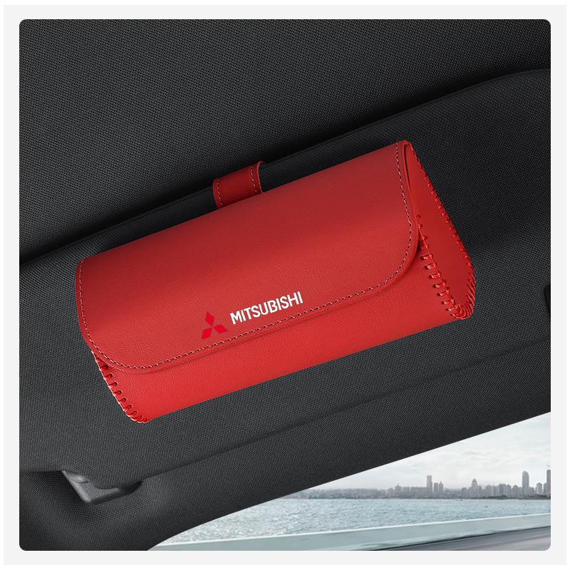 Car mounted eyeglass case car storage sunglasses holder For Mitsubishi Outlander I200 Pajero Eclipse ASX Lancer Space Delica Ex