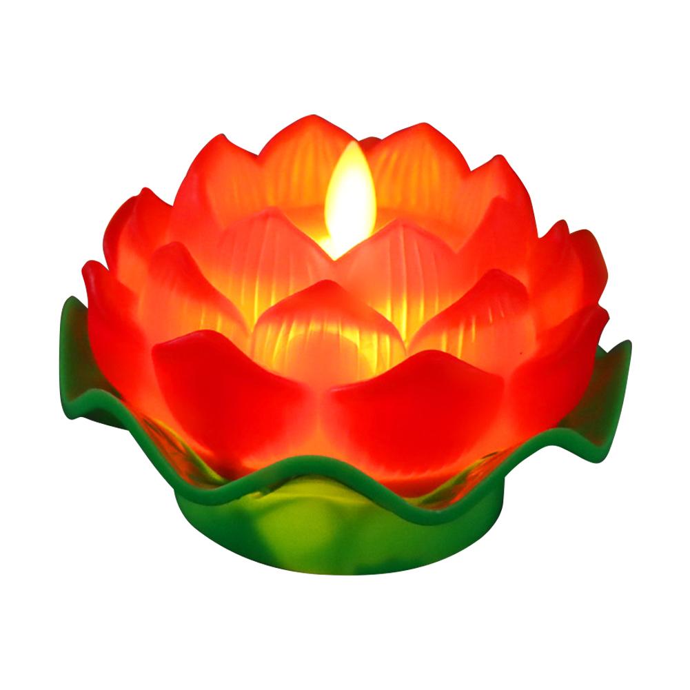 Lotus Flower Night Light Battery Operated Flickering Flame LED Lotus Flowers Lamp Romantic Creative Simulation Lotus Night Light