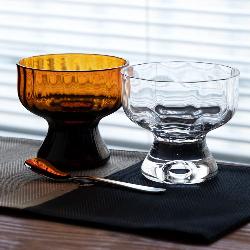 BYRON Sundae Clear Mole (MO-1024CM) Showa Modern Coffee. A Nostalgic Reproduction of a Cute, Retro Cafe Glass from the Days of Retro Sundae.