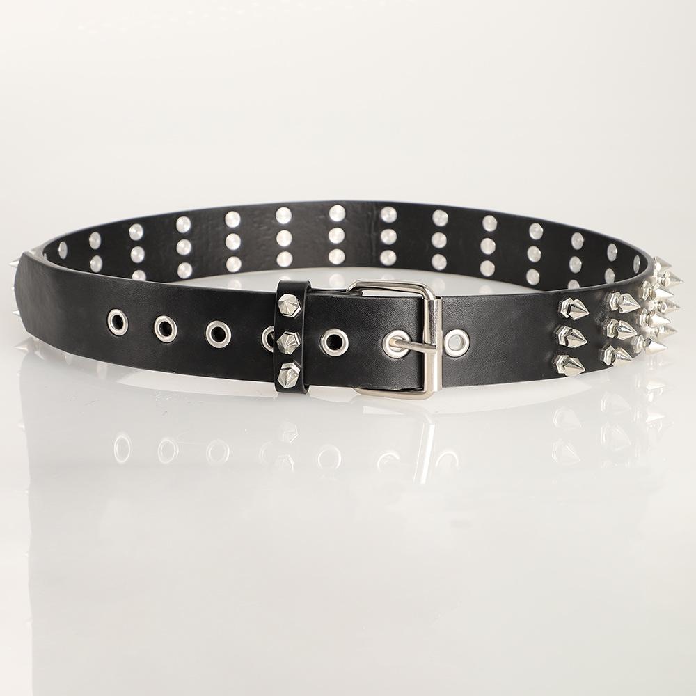 Pointed Bead Rivet Belt Women'S Heavy Metal Belt Men'S And Women'S Belt Punk Rock Belt