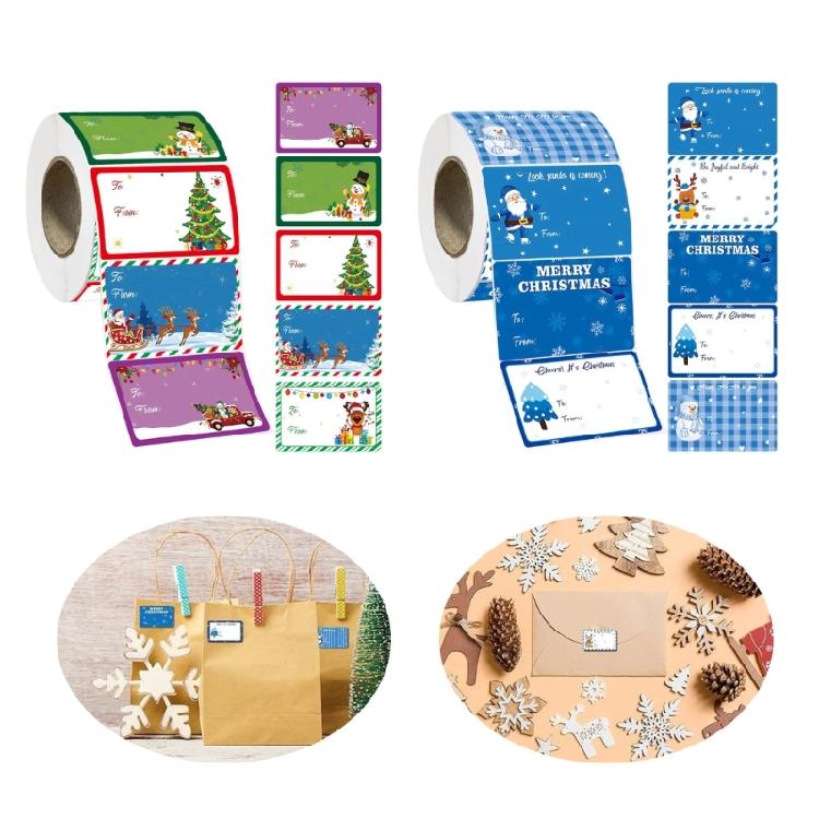 400Pcs Christmas Name Tagged Sticker Self Adhesive Labels for Gift Bags Box Wrapping Paper Decors Christmas Gift Tagged