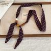 Print Pattern Beaded Scarf Leopard Print Sweater Chain Elegant Scarf Necklace  Women
