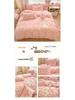 Korean Cartoon Applique Velvet Bedding Set - 4-Piece Warm Dorm Decor for Fall & Winter