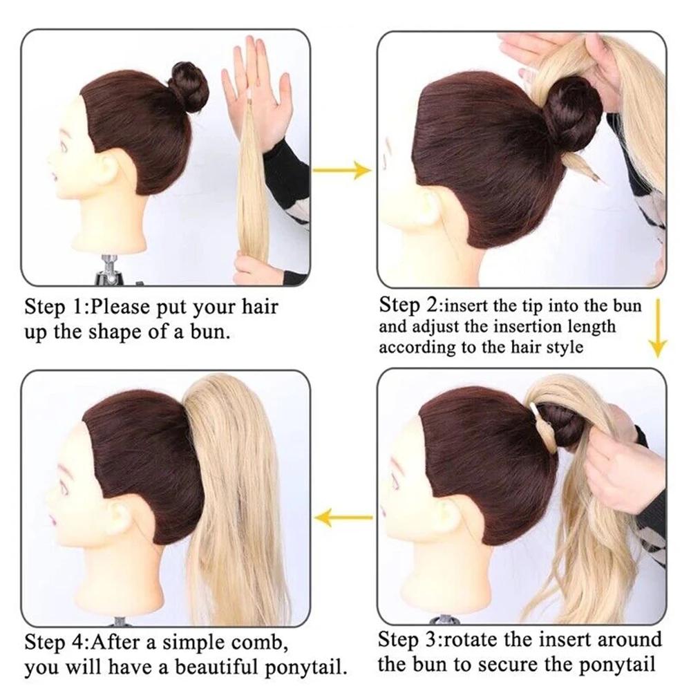 MISS WIG 76,2 cm lange, gewellte, geschichtete Pferdeschwanz-Haarteil-Perücke aus synthetischem, flexiblem Pferdeschwanz für Damen im Alltag