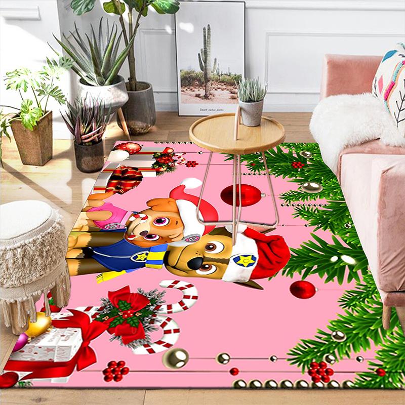1Pc Christmas Paw Patrol Frame Rug Office Carpet Indoor Outdoor Doormat Nonslip Soft And Comfortable Living Room Christmas Halloween Gift D91880