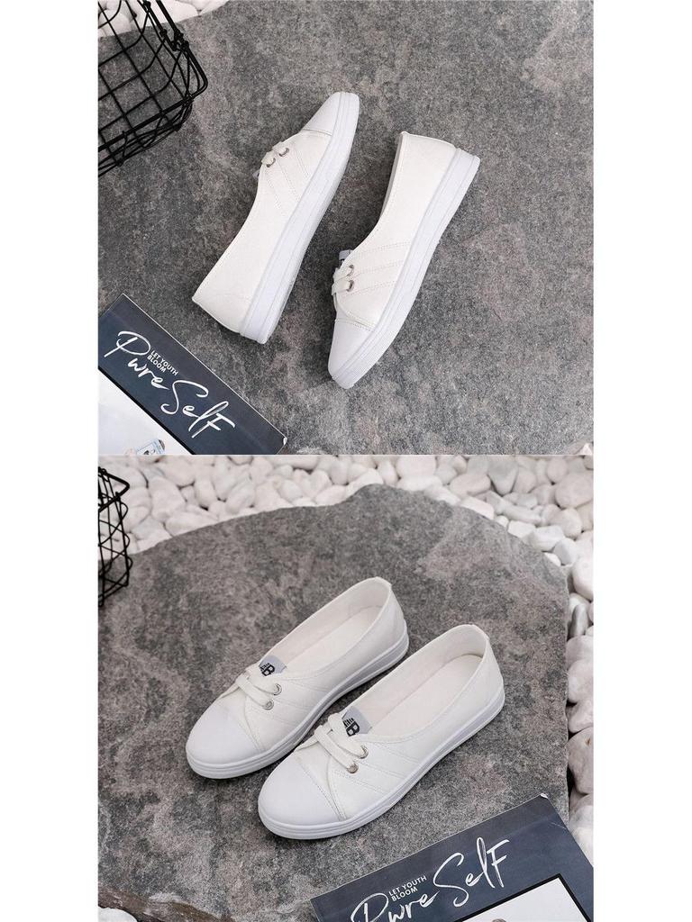 Women's White Breathable Canvas Shoes - Versatile Spring/Summer Footwear for Students, Nurses, and Moms (2025 Edition)