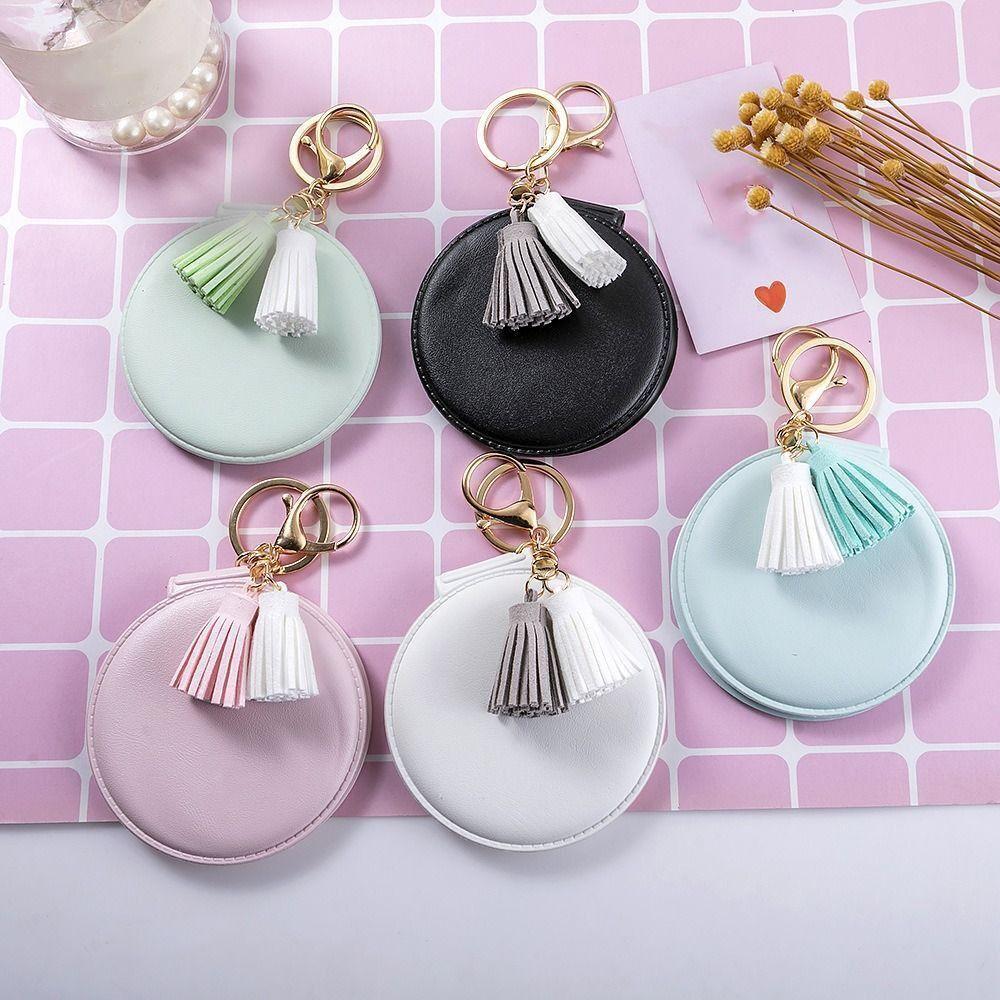 

Fresh Cosmetic Mirror Tassels Touch-Up Mirror Portable Small Round Mirror