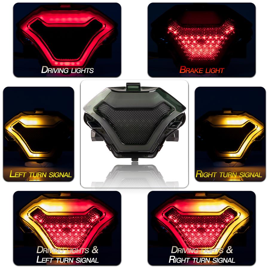 Motorcycle Brake Tail Light LED Flowing Turn Signals For Yamaha YZF R3 R25 Y15ZR