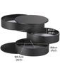 Yamazaki Accessory Tray 4 Tier Black W10 x D10 x H10cm Tower with Lid Accessory Case Accessory Storage 4069 Approx.