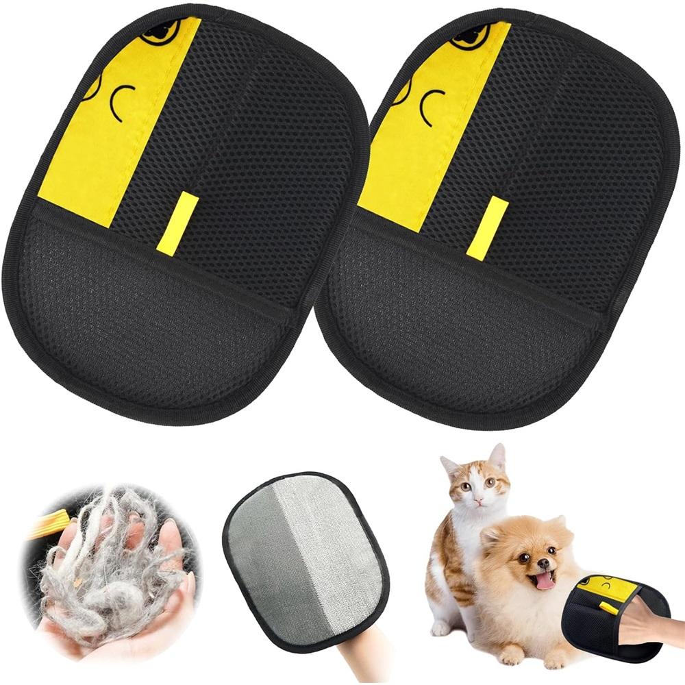2-Pack Pet Hair Removal Gloves, Static-Cled Pet Hair Removal Gloves, Reusable Pet Grooming Tool, Ideal For Bathing, Hair Removal, And Grooming