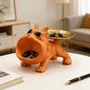 Orange Bulldog Statue Storage Tray Ornament Animal Dog Decoration Resin Craft Art Sculpture Home Decoration Gift