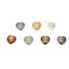 7PCS Crystal Rune Stones with Gold Patterns Heart Shaped Symbol Stone Set for Yoga Meditation Home Decoration