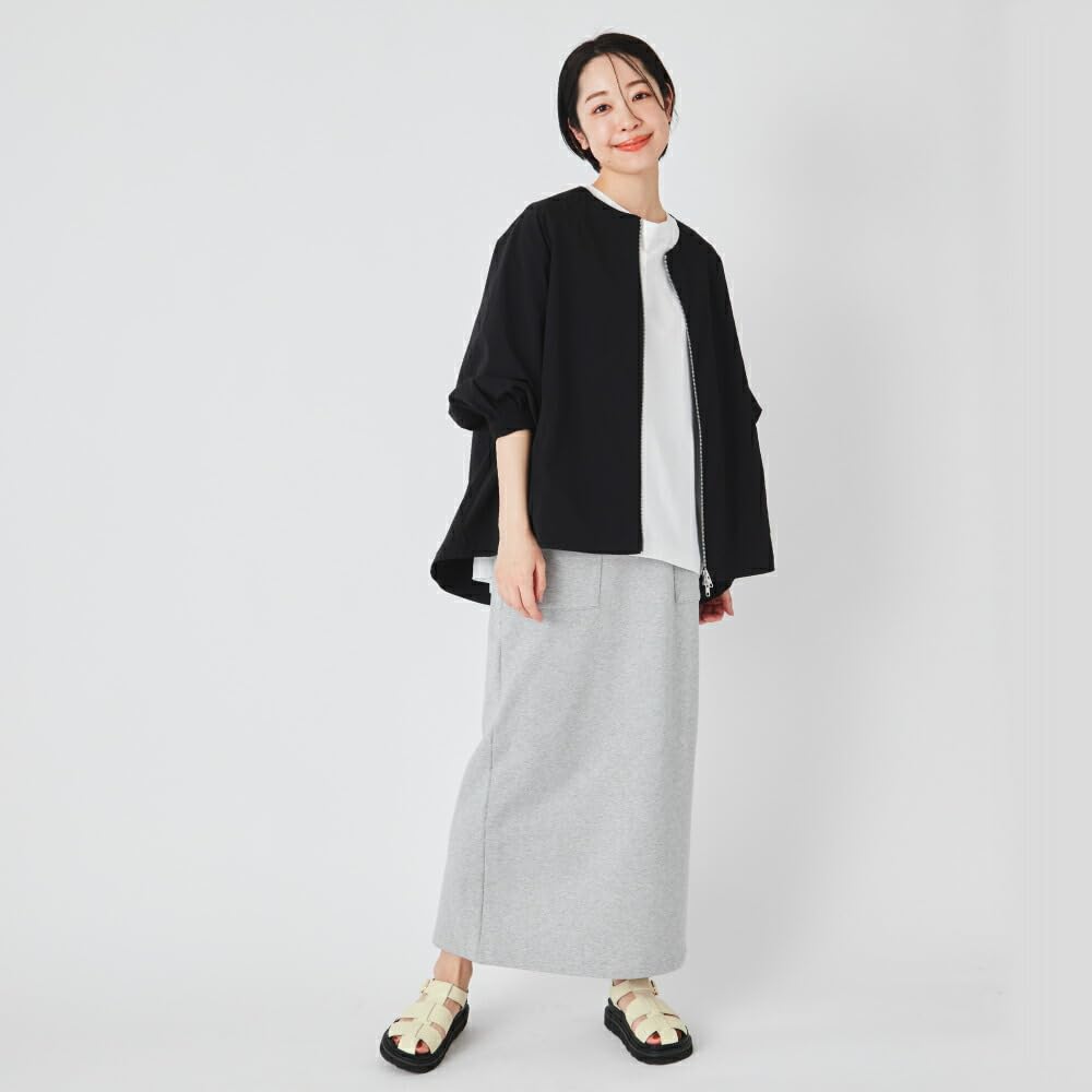 ever closet Women's Rash Guard Jacket, Water-Repellent, Perfect for Pool, Beach, and Summer, Black, Size F