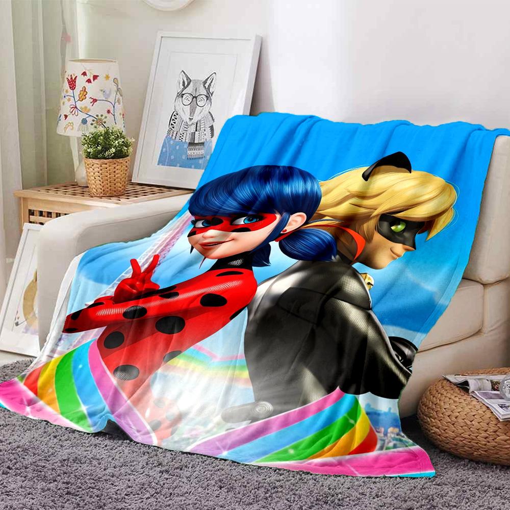 Miraculous Adventures Flannel Blanket Super Soft Warm Cozy Blanket For Sofa Bed Office Travel Allseason Home Decor Gift