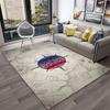 2D Compass Floral Print Area Rug Soft Non-Slip Floor Carpet Nautical Tropical Themed Home Decor Mat for Living Room Bedroom