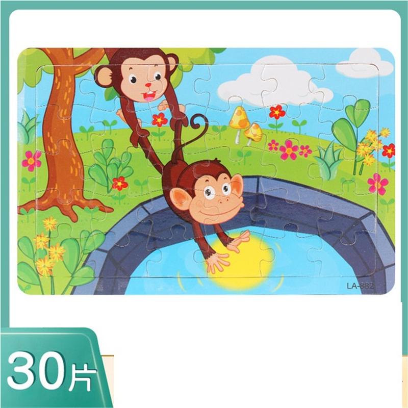 30 Piece Wooden Jigsaw 3d  Puzzle Kids Cartoon Animal Vehicle Puzzles Game Baby Early Learning Educational Toys  parenting skill
