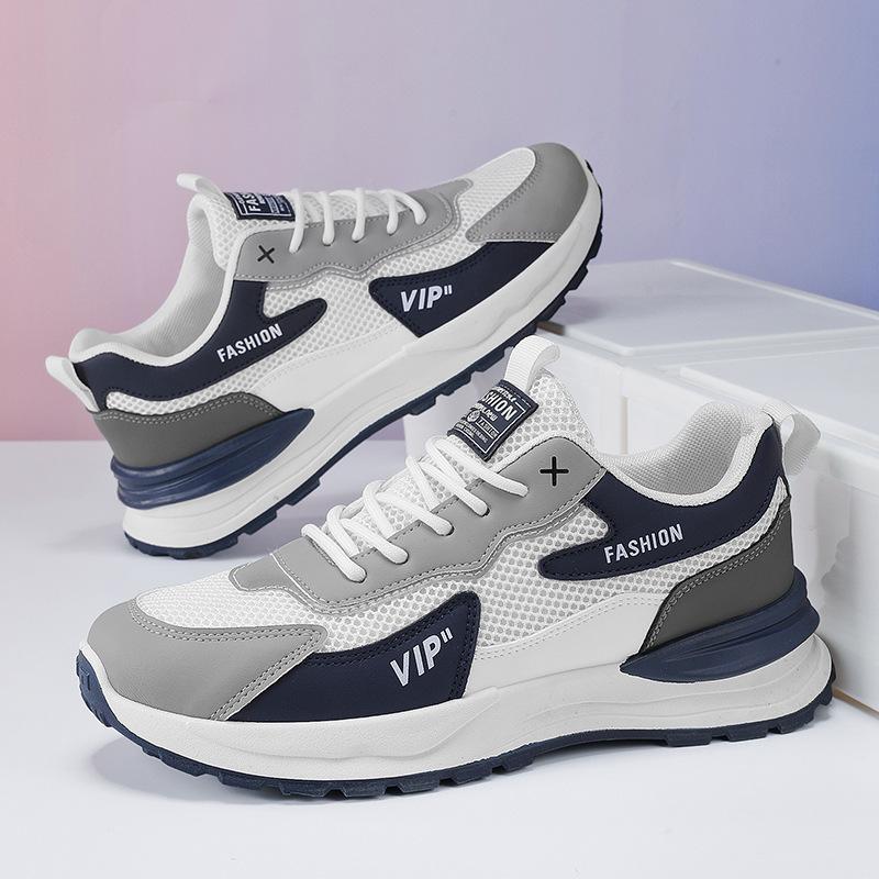 Summer Men's Shoes New Breathable Mesh Shoes Men's Trend Versatile Platform Sports Shoes Casual Running Dad Shoes Men