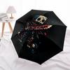 1pc Skull Warrior Automatic Open/close Umbrella, 8-Rib Sturdy Structure, Portable Travel Umbrella, Parties, Everyday Use, Outdoor Accessory,