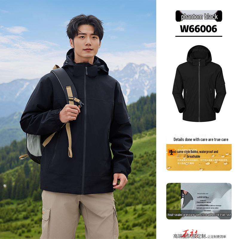 Custom Three-in-One Waterproof Winter Windbreaker with Detachable Liner and Logo