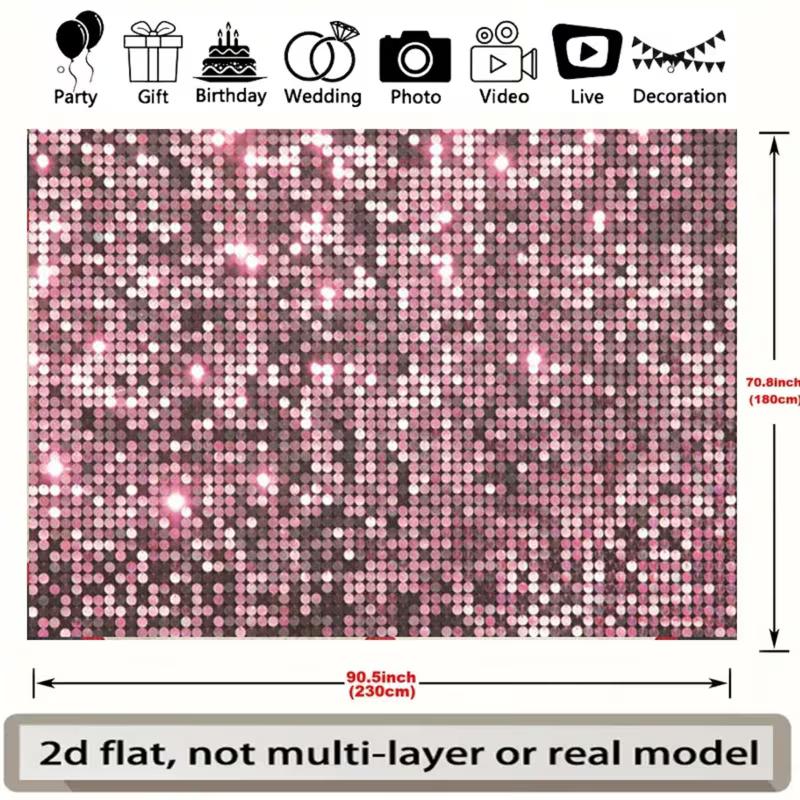 

2D Pink Sequin Wall Backdrop for Bachelorette & Girls Party 47.2x31.5inch/120*80cm