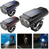 Solar Power MTB Road Bike Front Lamp 1200mAh Bike Handlebar Flashlight Waterproof LED Cycling Lantern with Horn for Night Riding