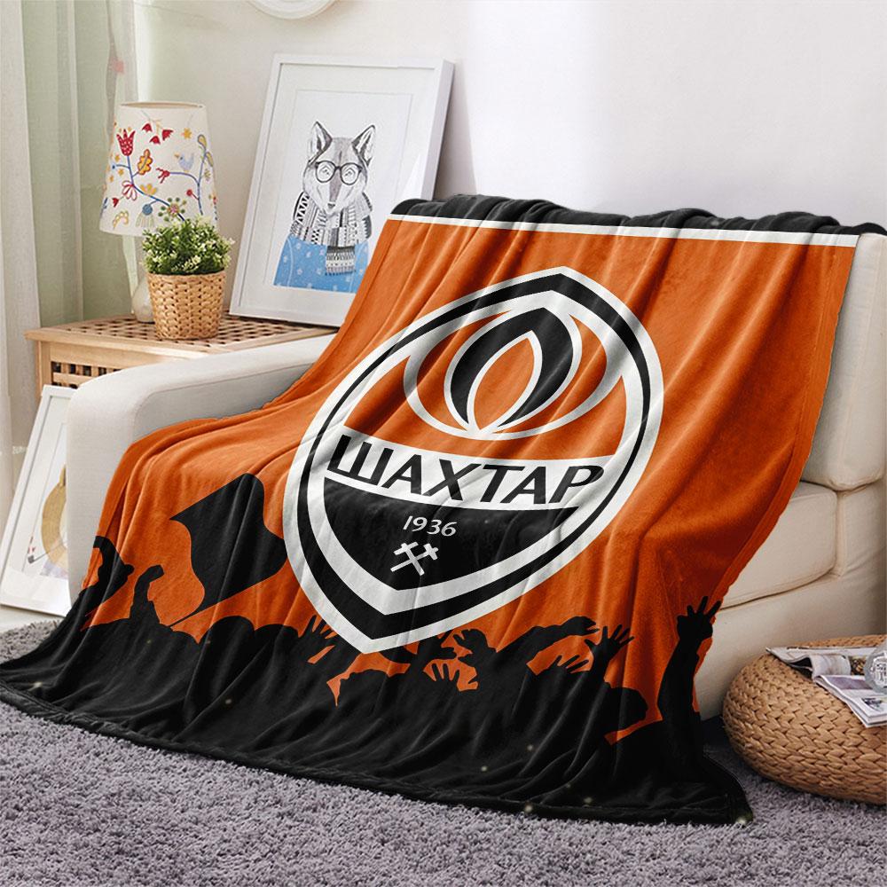 Shakhtar Donetsk FC Printed Flannel Blanket, soft throw for bedroom sofa, washable,soccer fan merchandise, great gift.