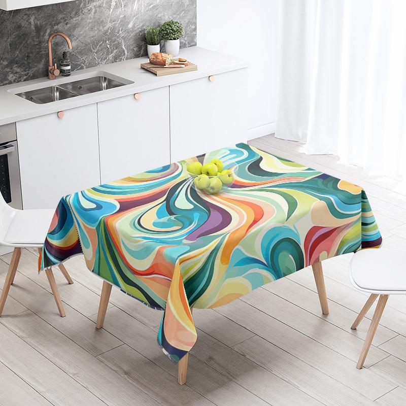 Abstract Geometric Tablecloth 1pc Resistant Party Decoration Restaurant Cafe Dining Table Tablecloths 140X200cm