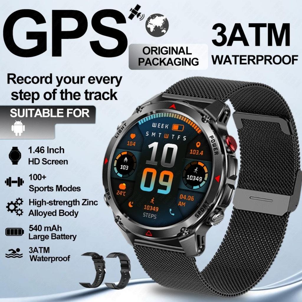 New GPS Precise Positioning Smart Watch IP68 Waterproof Compass Altimeter LED Lighting 100+ Sports Health Management Smart Watch