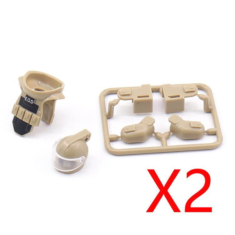 Military Building Blocks Solider Figures Weapons RPG Equipment Vest Equipment Accessories Bomb Disposal Suit Samurai Sword MOC