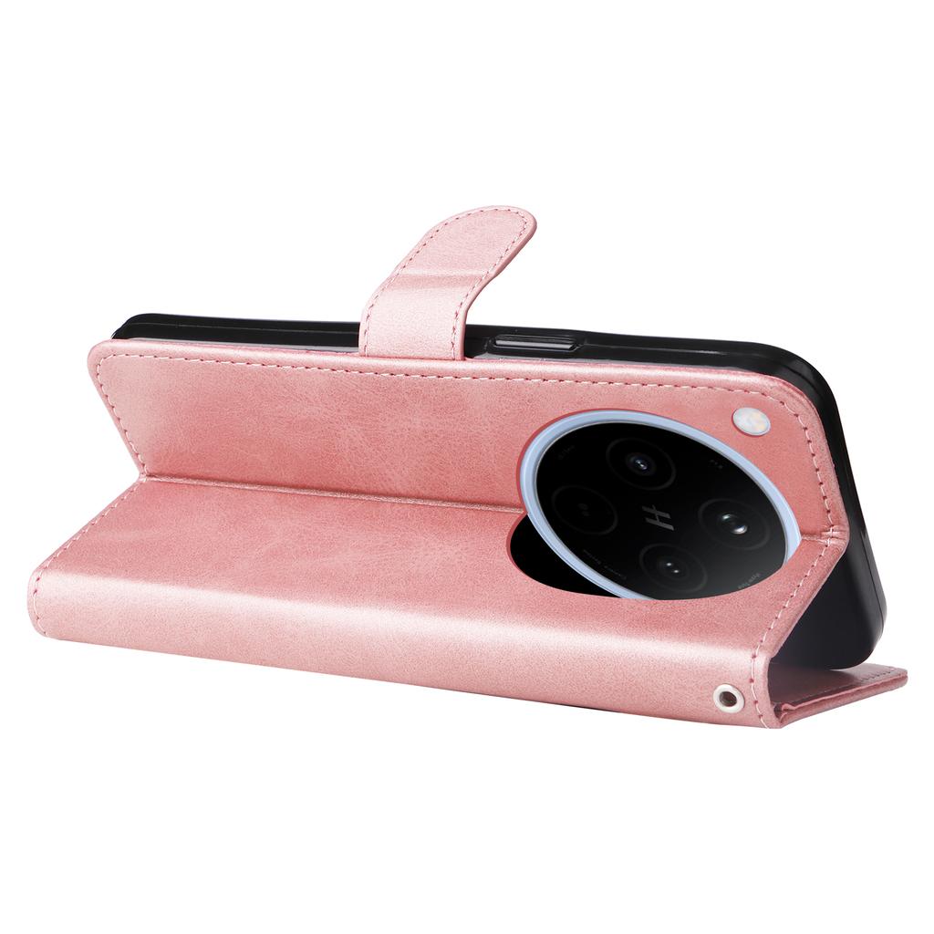 Für Oppo Find X8 5G Hülle Reißverschluss-Geldbörse Kalbslederstruktur PU-Leder Handyhülle