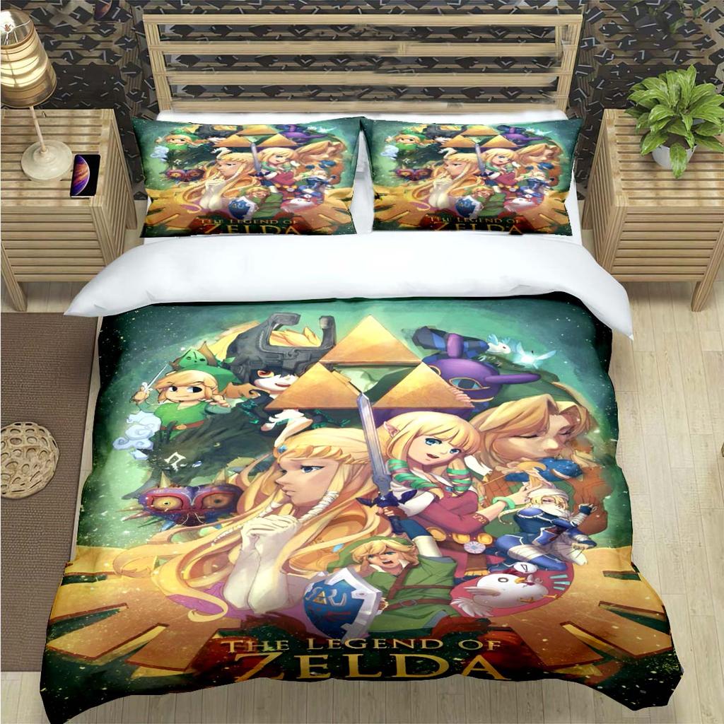 Comforter Fashion Classic Exciting Game Z-Zelda Print Bedding Sets Bed Supplies Set Bed Comforter Set Bedding Set Luxury Gift