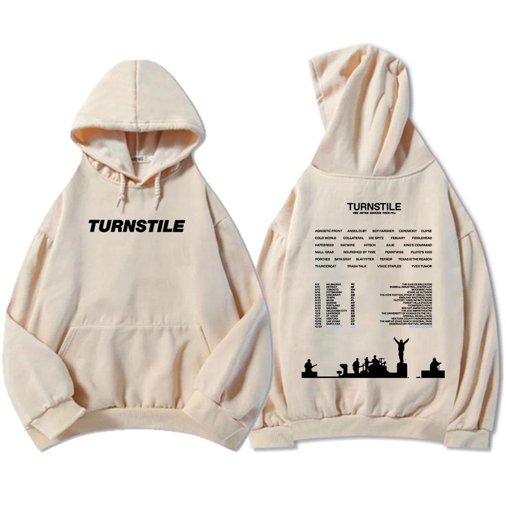 TURNSTILE NEVER ENOUGH Felpe Tour Stampa Band Rock Felpa Uomo Donna Manica Lunga Pullover Casual Streetwear Top