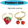 Fashionable Strawberry Rings Portable and Sturdy Alloy Jewelry Accessory for Everyday Use or As Thoughtful Gifts