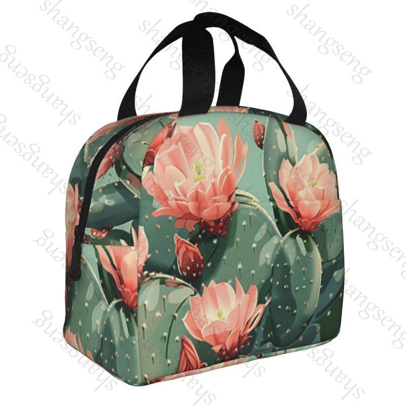 Cartoon cactus Lunch Bag Insulation Bento Pack Aluminum Foil Rice Bag Meal Pack Ice Pack Student Bento Lunch Handbag