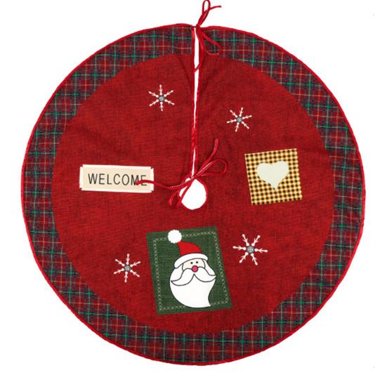 Excellent Christmas Tree Skirt Fine Workmanship Hemp Weave Santa Xmas Bottom CDN