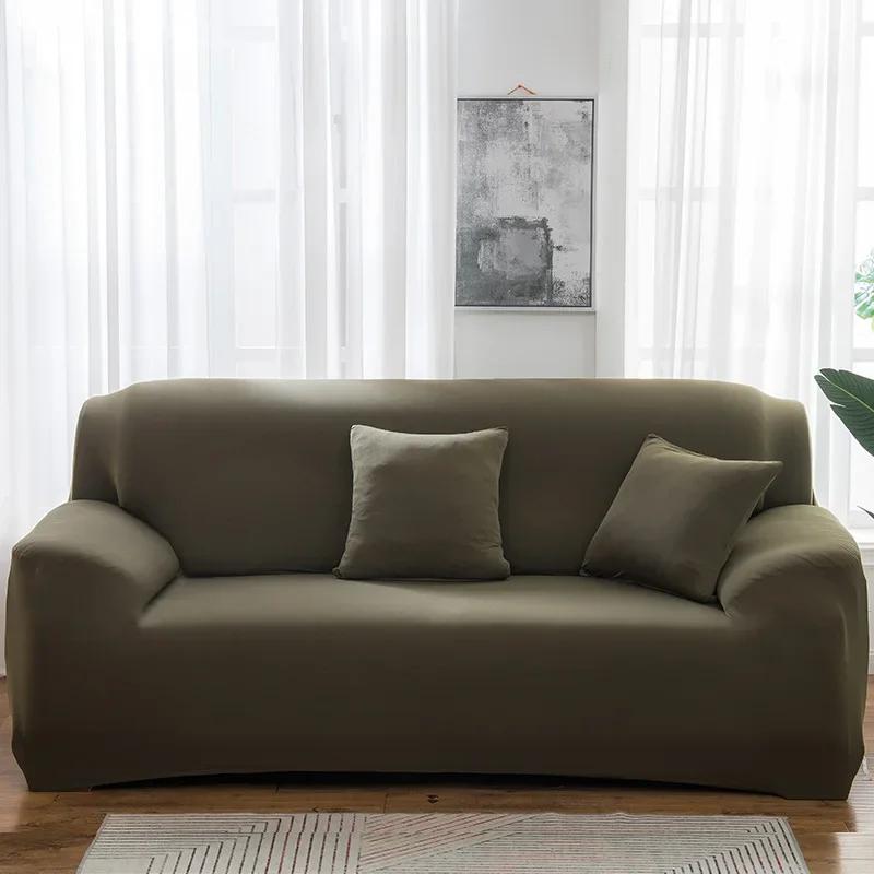 1/2/3/4 Seater Silk Cool Sofa Cover for Living Room L Shap Coner Couh Cover 2024 Spandex Extenble Sofa Protecter