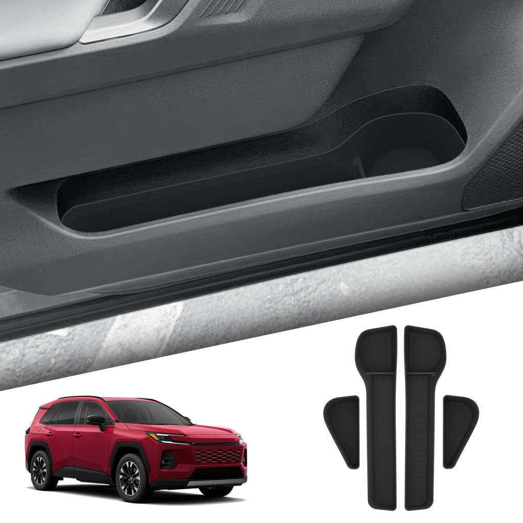 Smabee for Toyota RAV4 2026 Door Side Storage Box TPE Front Rear Door Handle Organizer Tidying Car Interior Accessories 4PCS