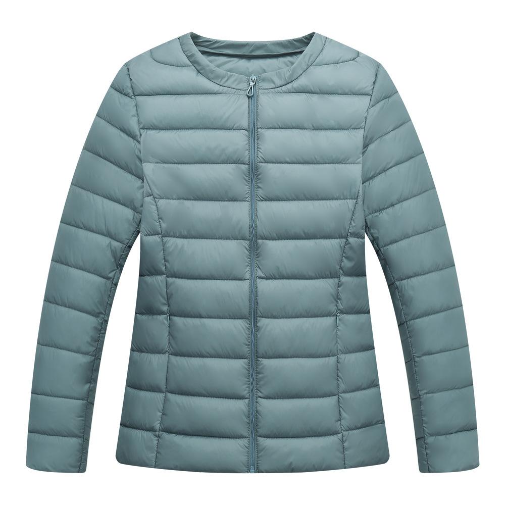 New Autumn and Winter Round Neck Light Women's Cotton-padded Jacket with Korean Version of Large Size Collarless Short Cotton-padded Jacket Coat.