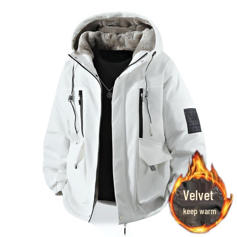 Men's Trendy Winter Parka with Fleece Lining and Thick Hood