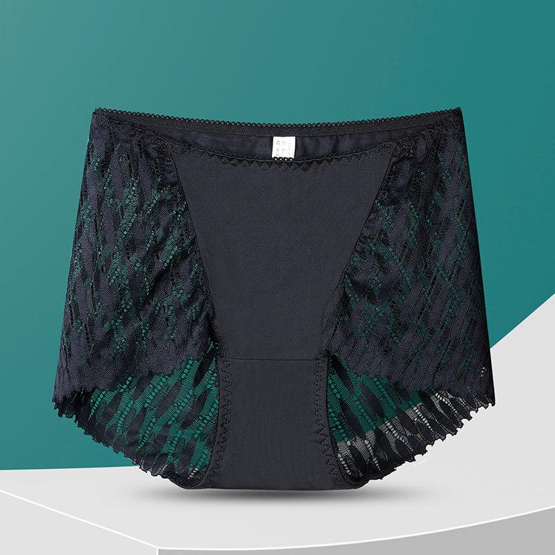 Big Size Female Summer Sexy Lace Hollow Ice Silk Fight Receive Abdomen Lift Hip High Waist Triangle Briefs