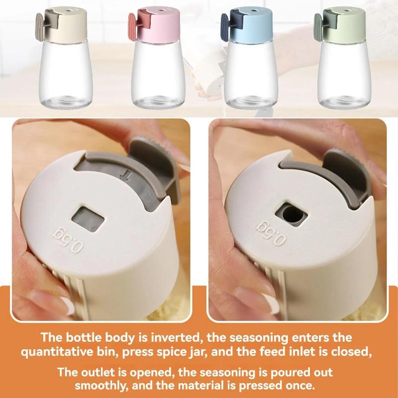 Nueva Mejora Botella de Vidrio Hermética para Condimentos con Dosificador de Presión Cuantitativo Preciso Cada Presión 0.5g Ingesta de Sal para Cocinar